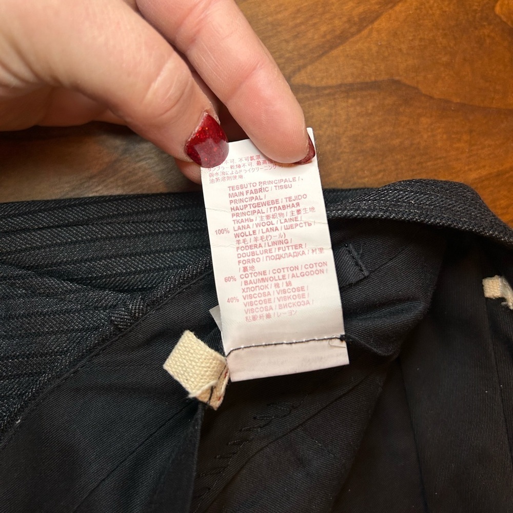 MARNI Wool Charcoal Pinstripe Trousers | Made in Italy | Size 48 (US 12) - Picture 8 of 9